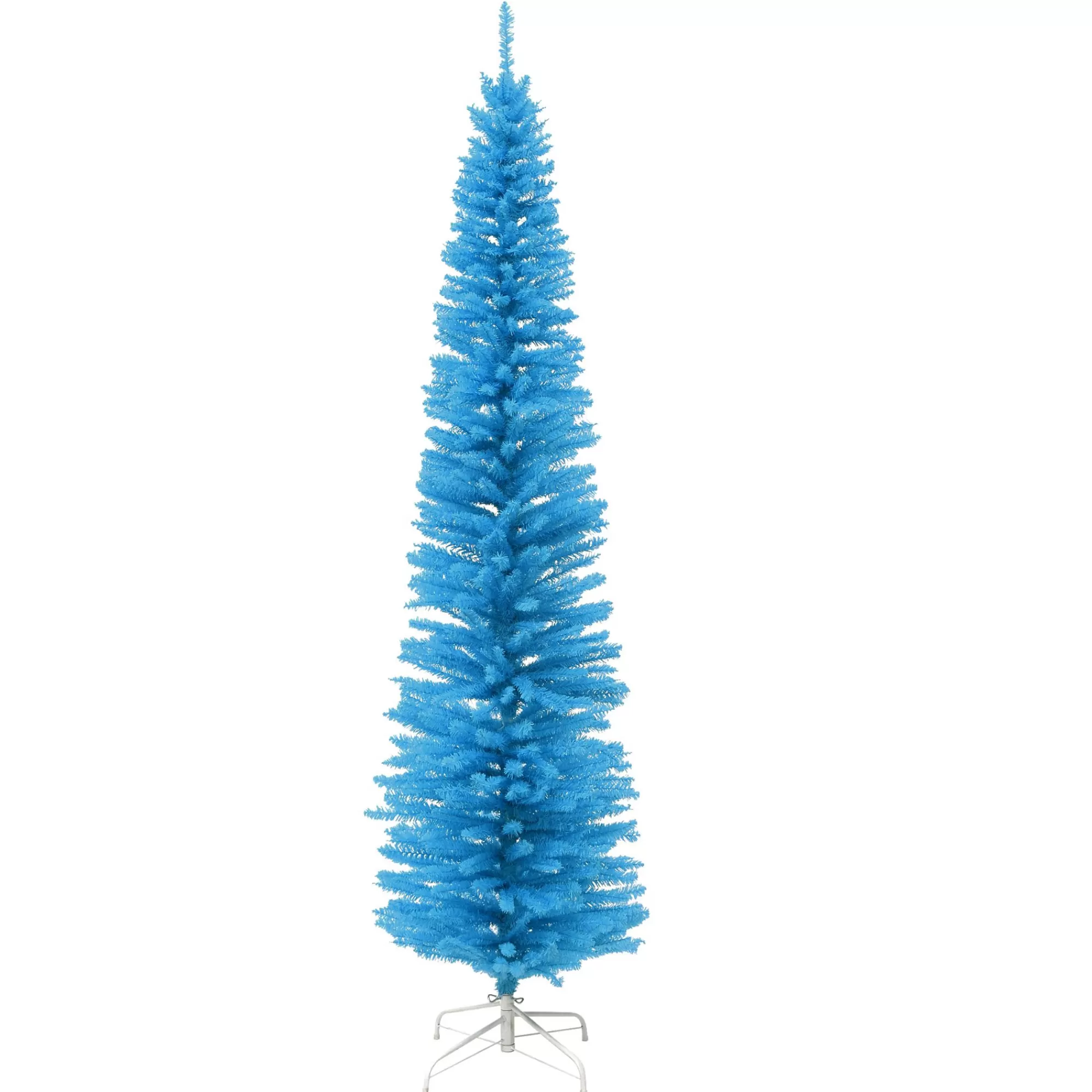 Christmas Central 7.5' Blue Slim Artificial Christmas Tree, Unlit< Colorful