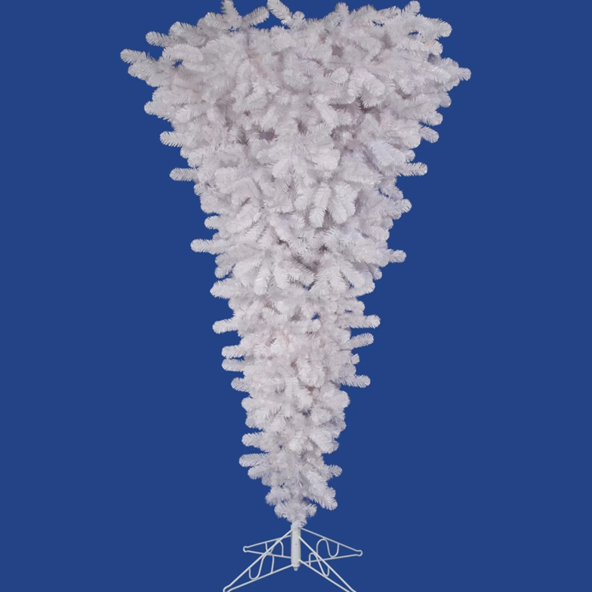 Vickerman Upside Down-7.5' Crystal White Upside Down Artificial Christmas Tree - Unlit