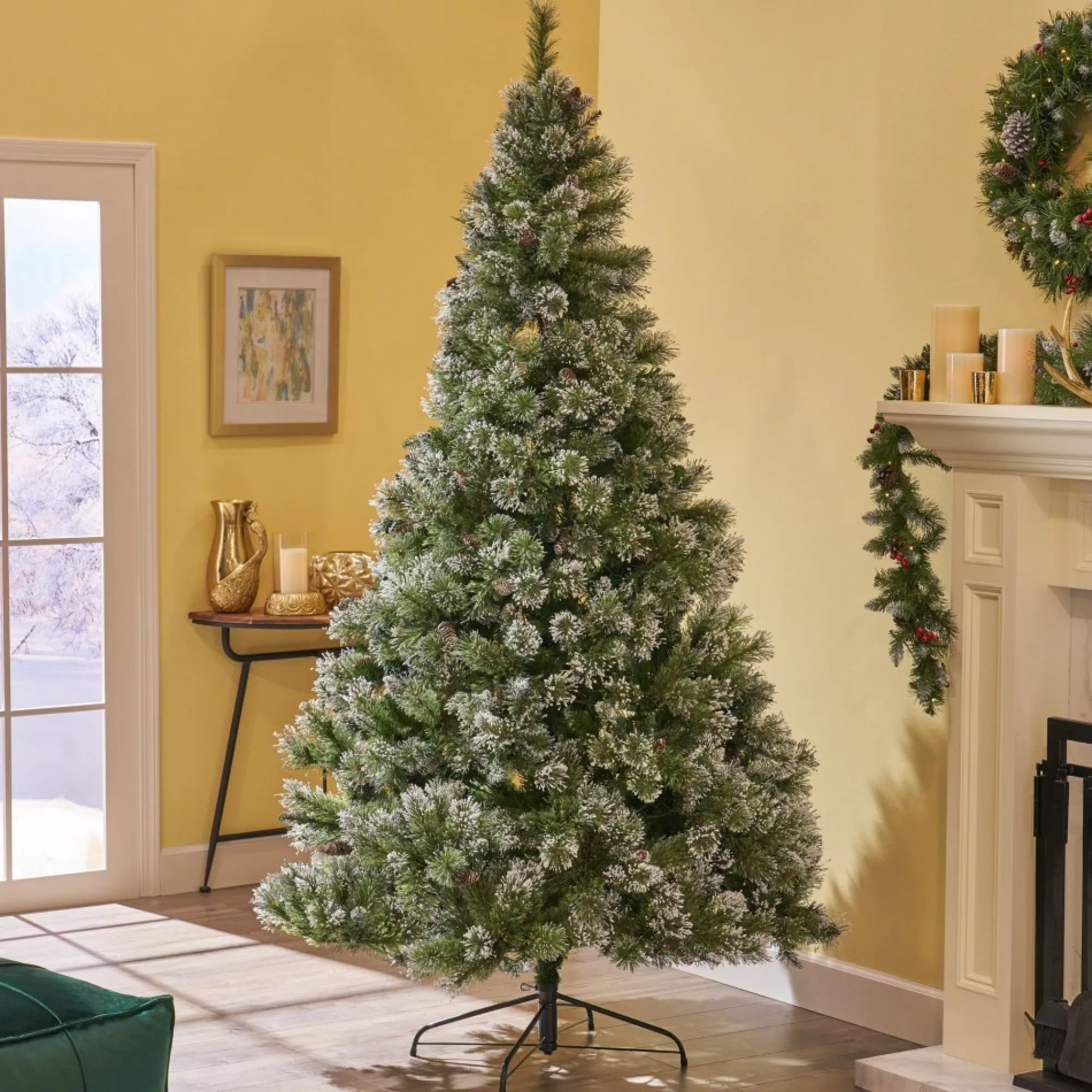 Contemporary Home Living Unlit-7.5' Medium Mixed Spruce Artificial Christmas Tree - Unlit