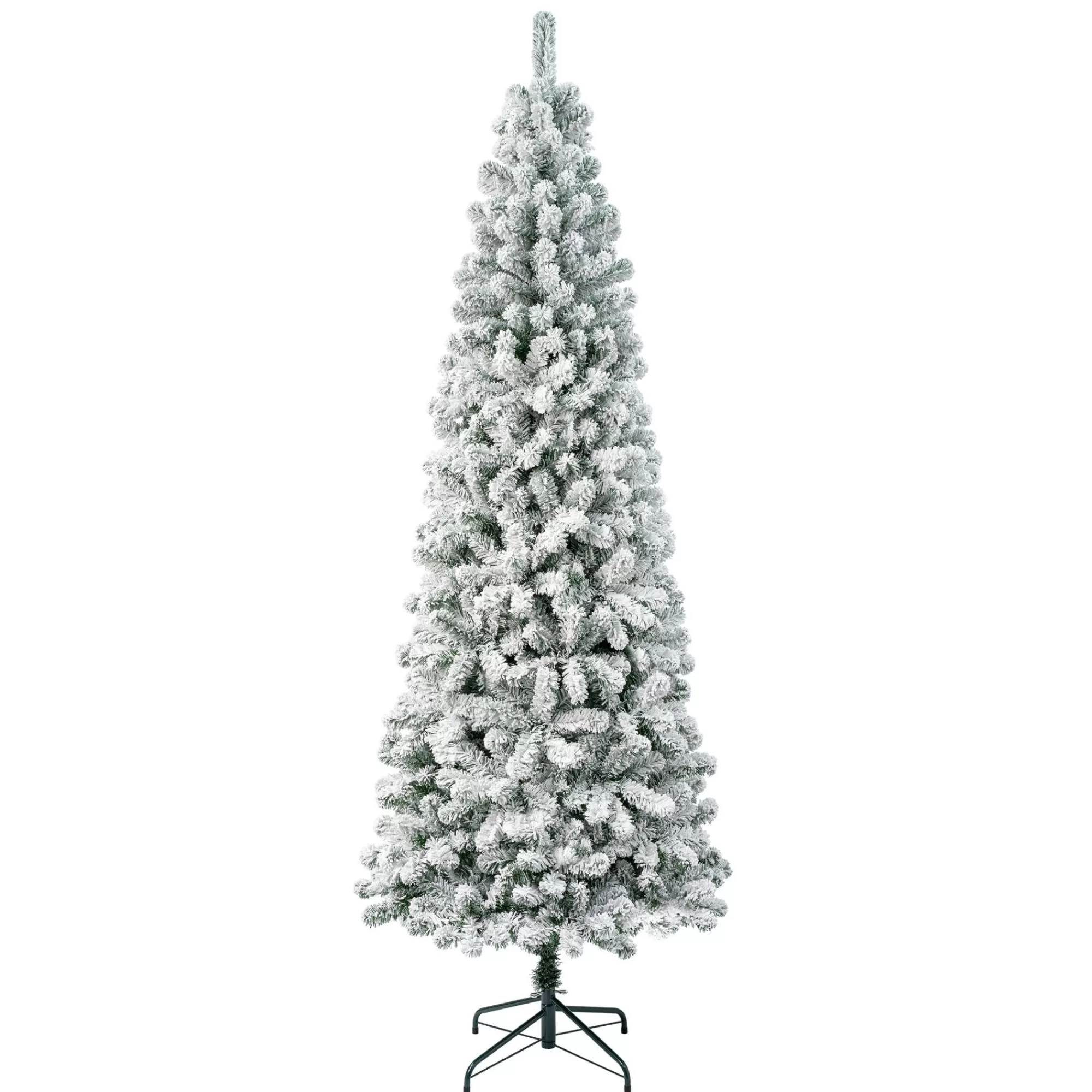 Christmas Central 7.5' Pencil Flocked Acacia Artificial Christmas Tree, Unlit< Flocked