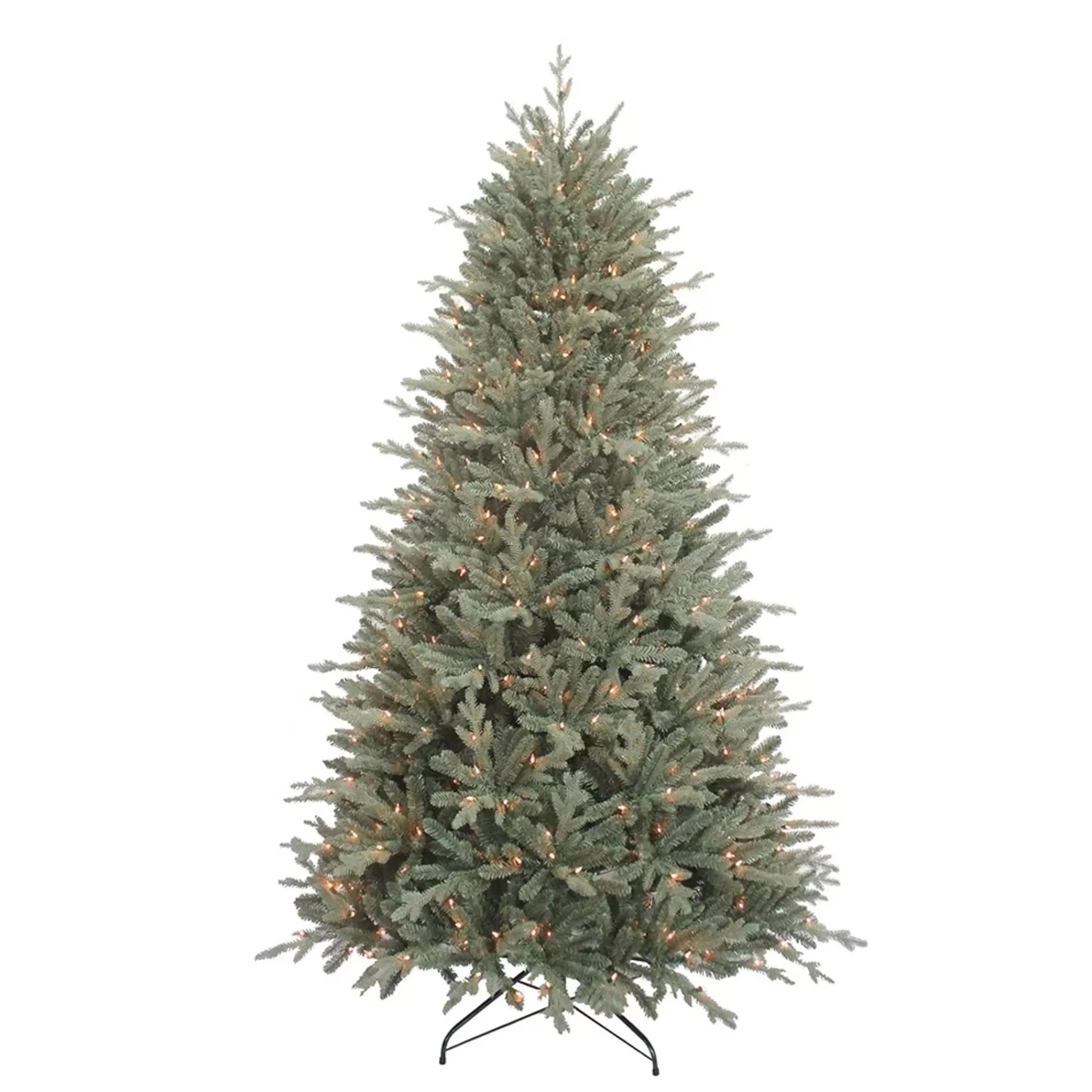 KSA 7.5' Pre-Lit Full Spruce Artificial Christmas Tree, Clear Lights< Pre-Lit