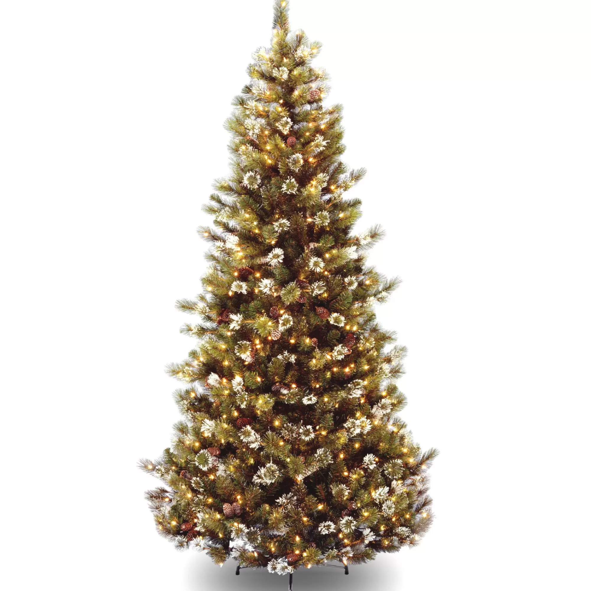 Christmas Central 7.5' Pre-Lit Glittery Pine Artificial Christmas Tree, Clear Lights< Pre-Lit