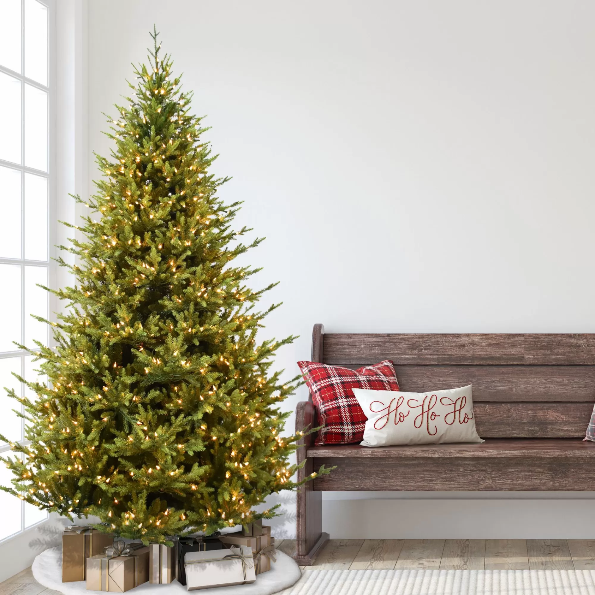 CC Christmas Decor 7.5' Pre-Litaddison Fir Artificial Christmas Tree, Clear Lights< Pre-Lit