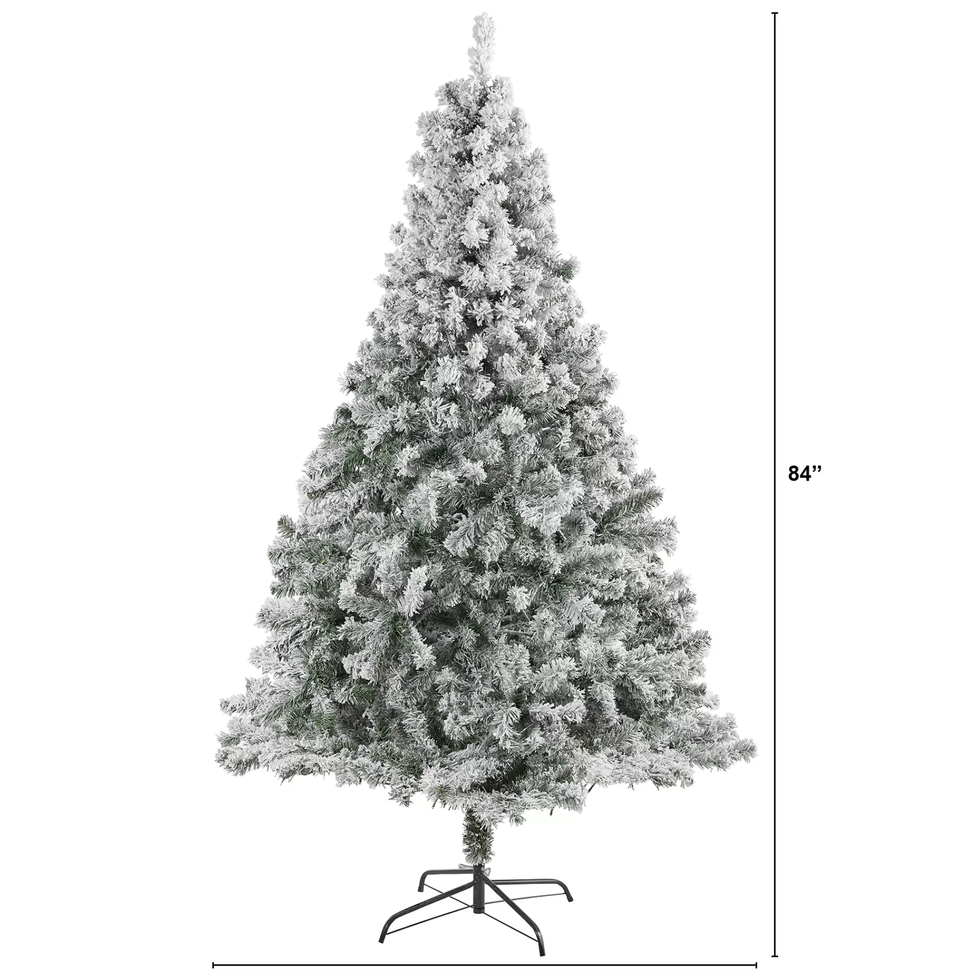 Nearly Natural 7' Flocked Rock Spruce Artificial Christmas Tree, Unlit< Flocked