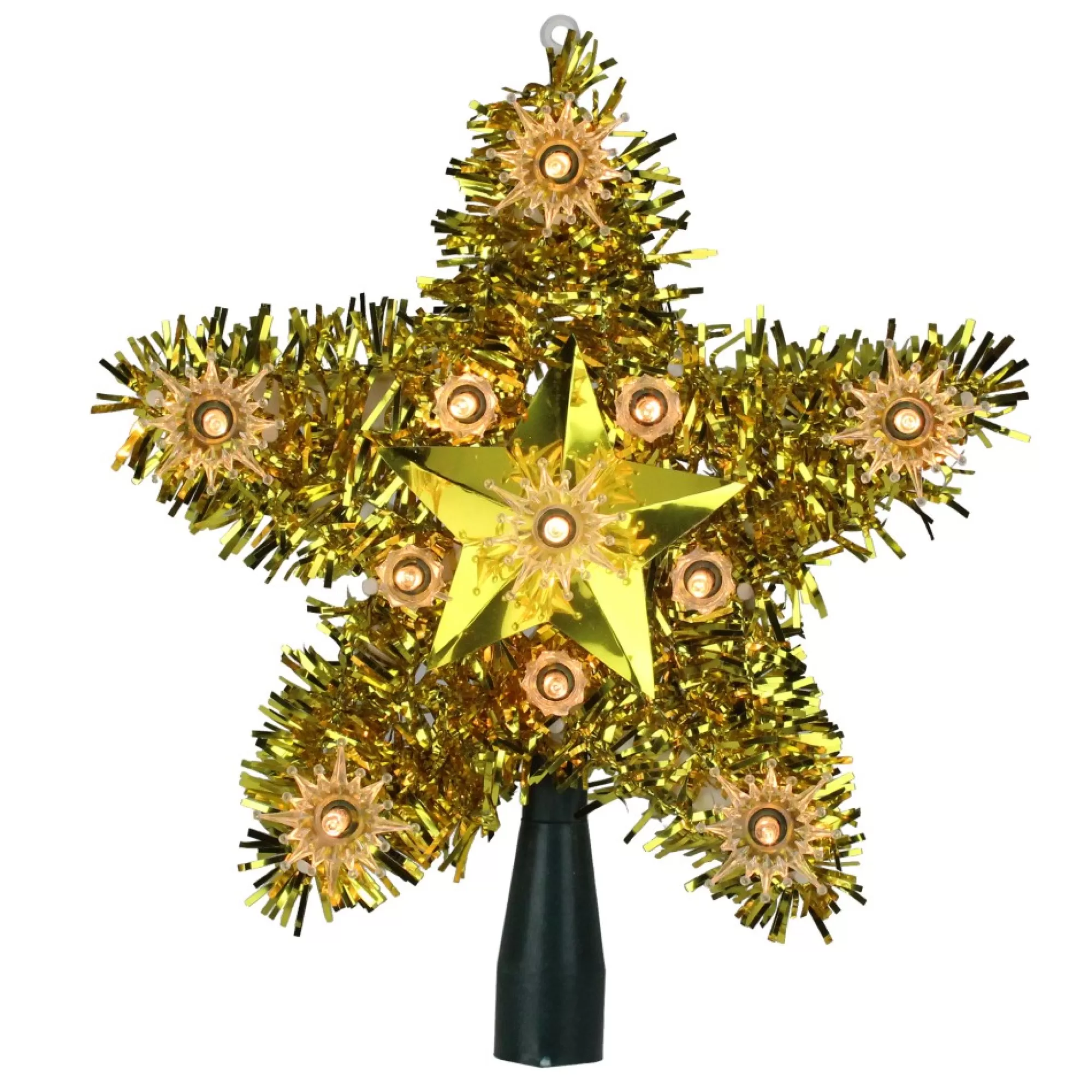 Northlight Stars-7" Lighted Gold Star Christmas Tree Topper - Clear Lights