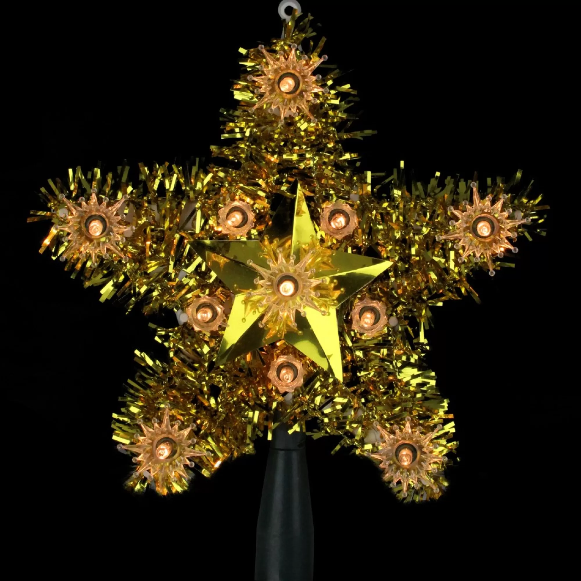 Northlight Stars-7" Lighted Gold Star Christmas Tree Topper - Clear Lights