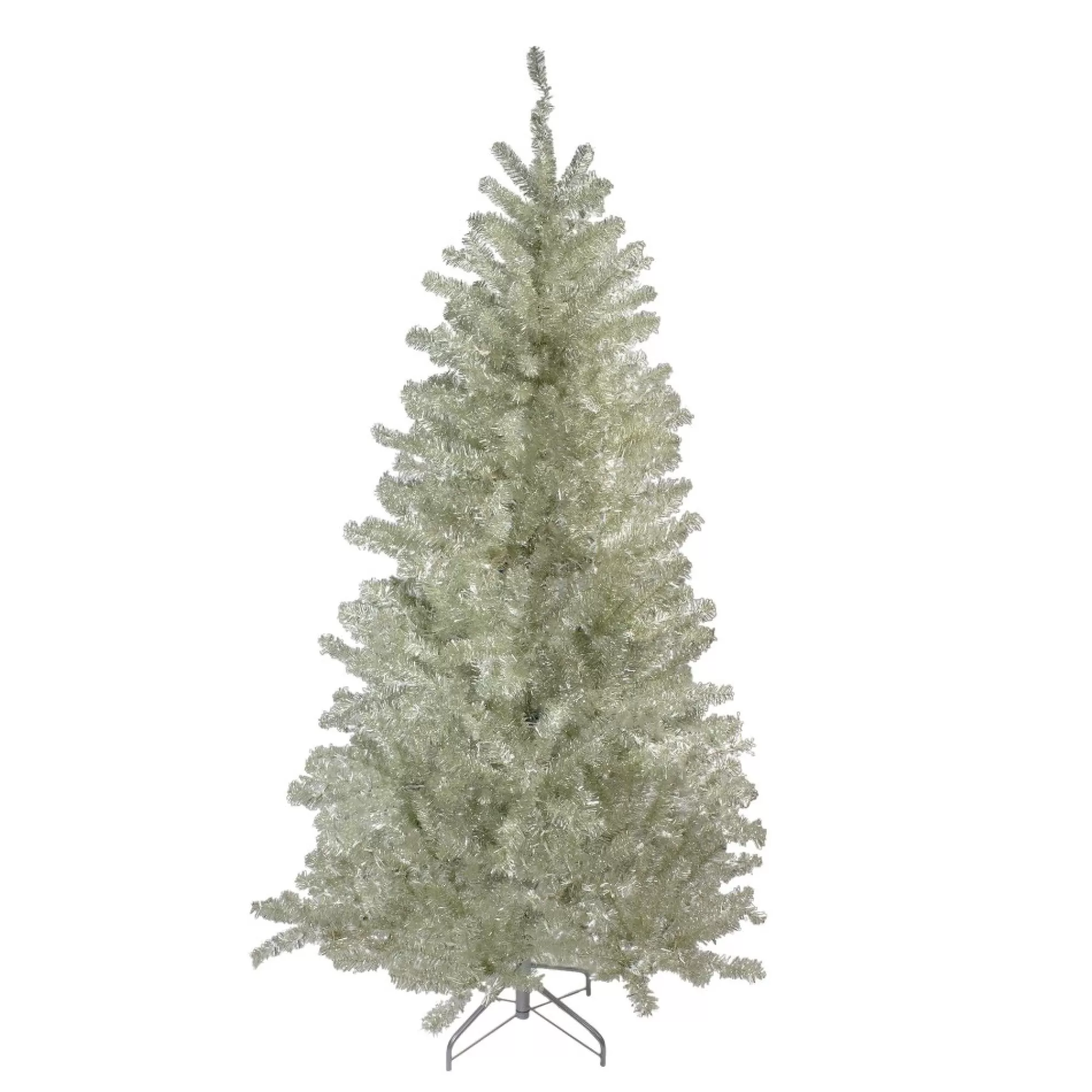 Northlight Unlit-7' Metallic Platinum Artificial Tinsel Christmas Tree - Unlit