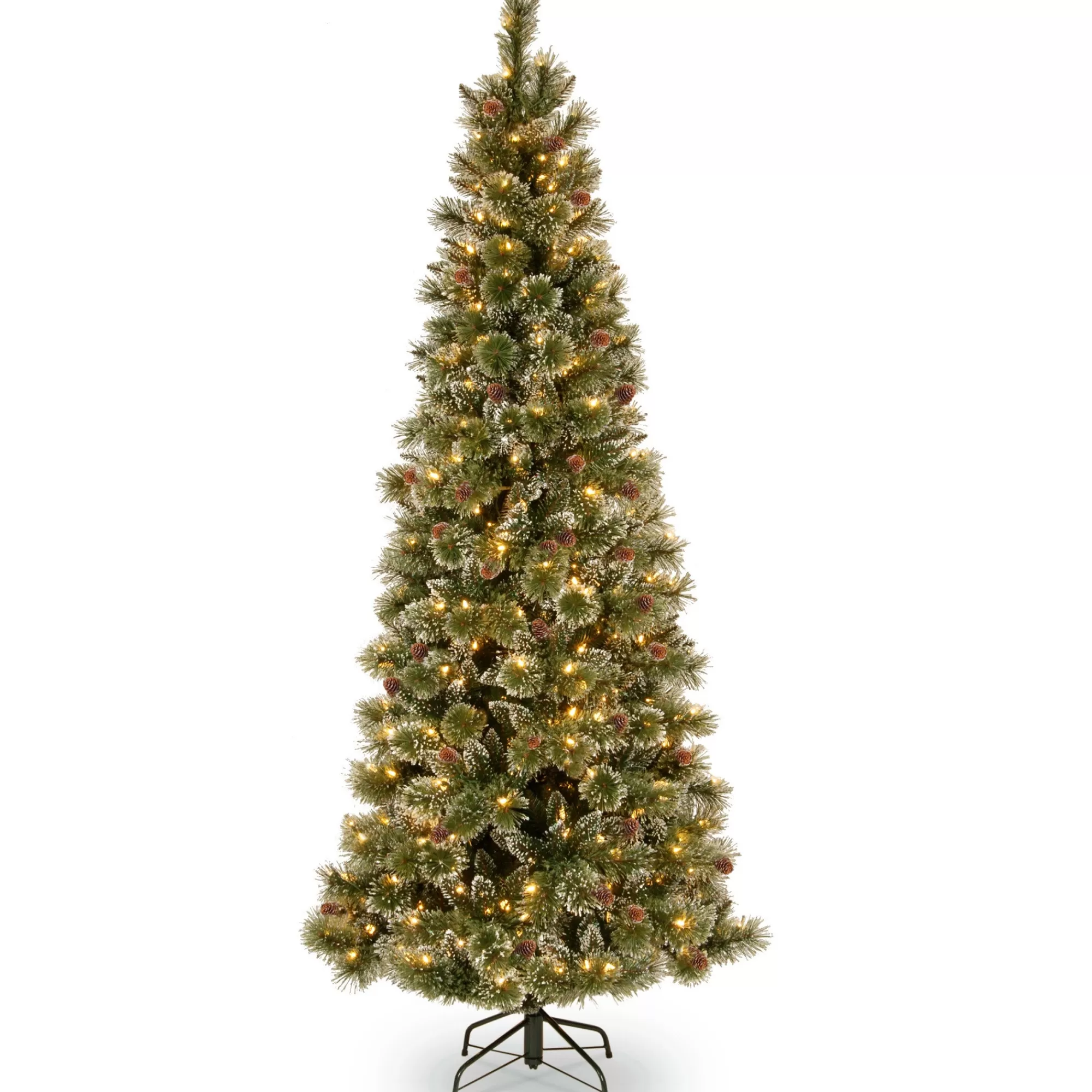 Christmas Central 7' Pre-Lit Glittering Pine Artificial Christmas Tree - Clear Lights< Pre-Lit