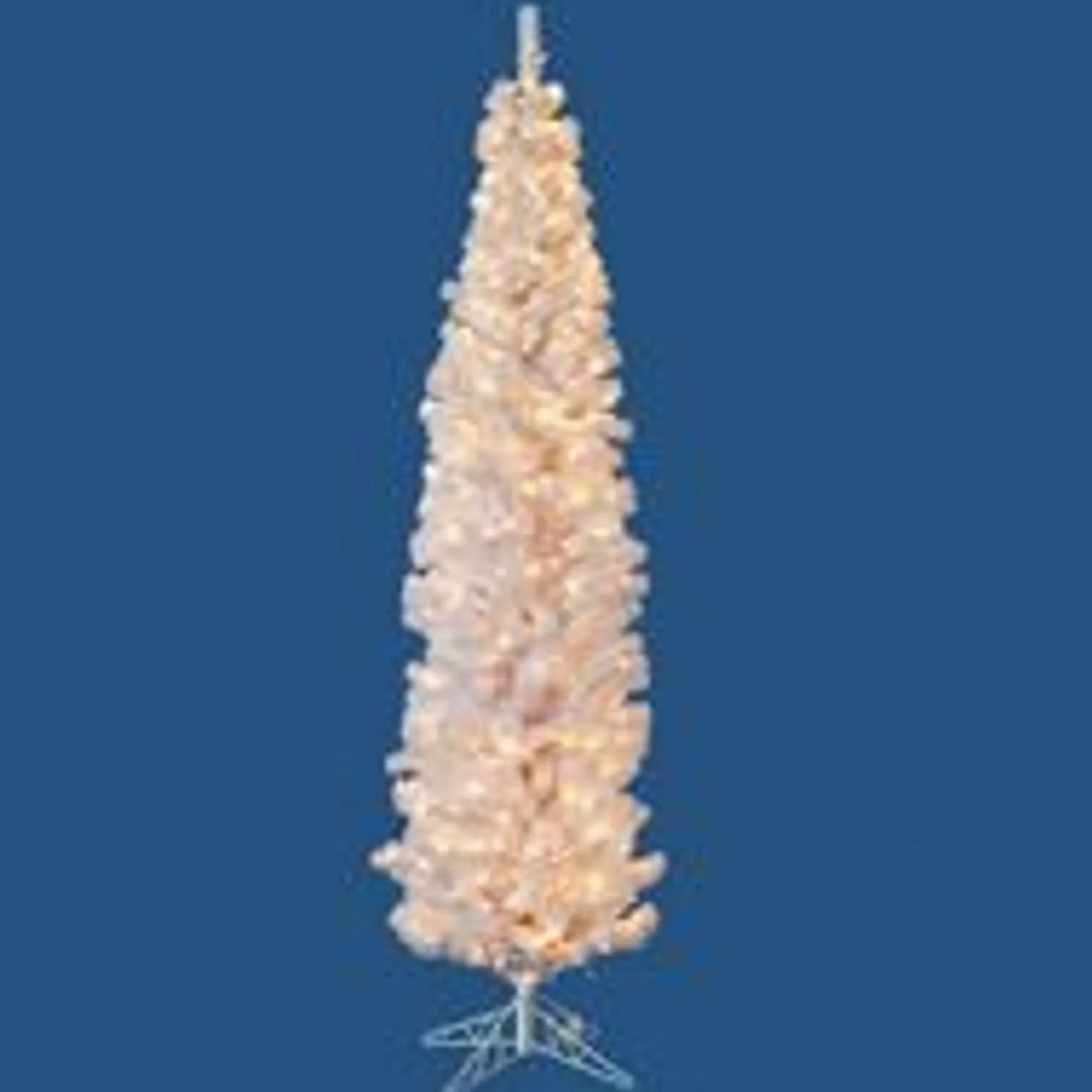 KSA 7' Pre-Lit White Winchester Pencil Christmas Tree - Clear Lights< Pre-Lit