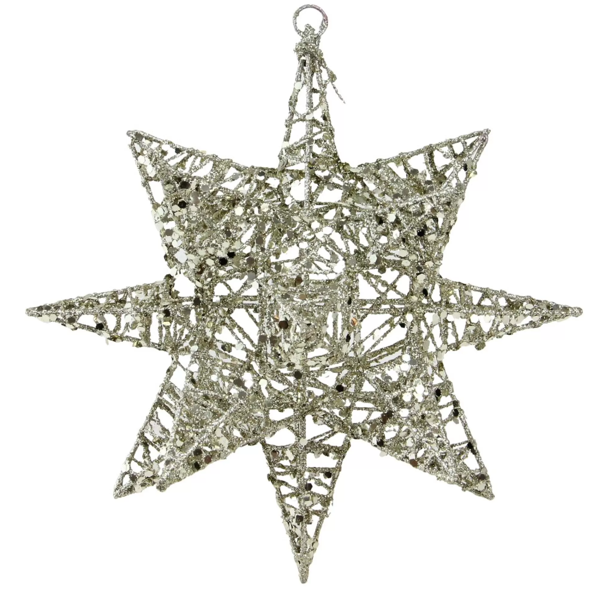 Northlight Stars-7" Sparkling Gold 3-Dimensional Star Shaped Christmas Ornament