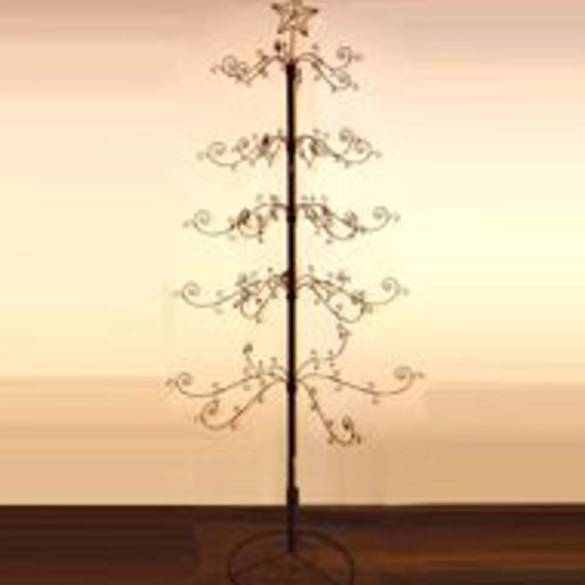 KSA 7' Whimsical Black Satin Metal Christmas Tree< Colorful