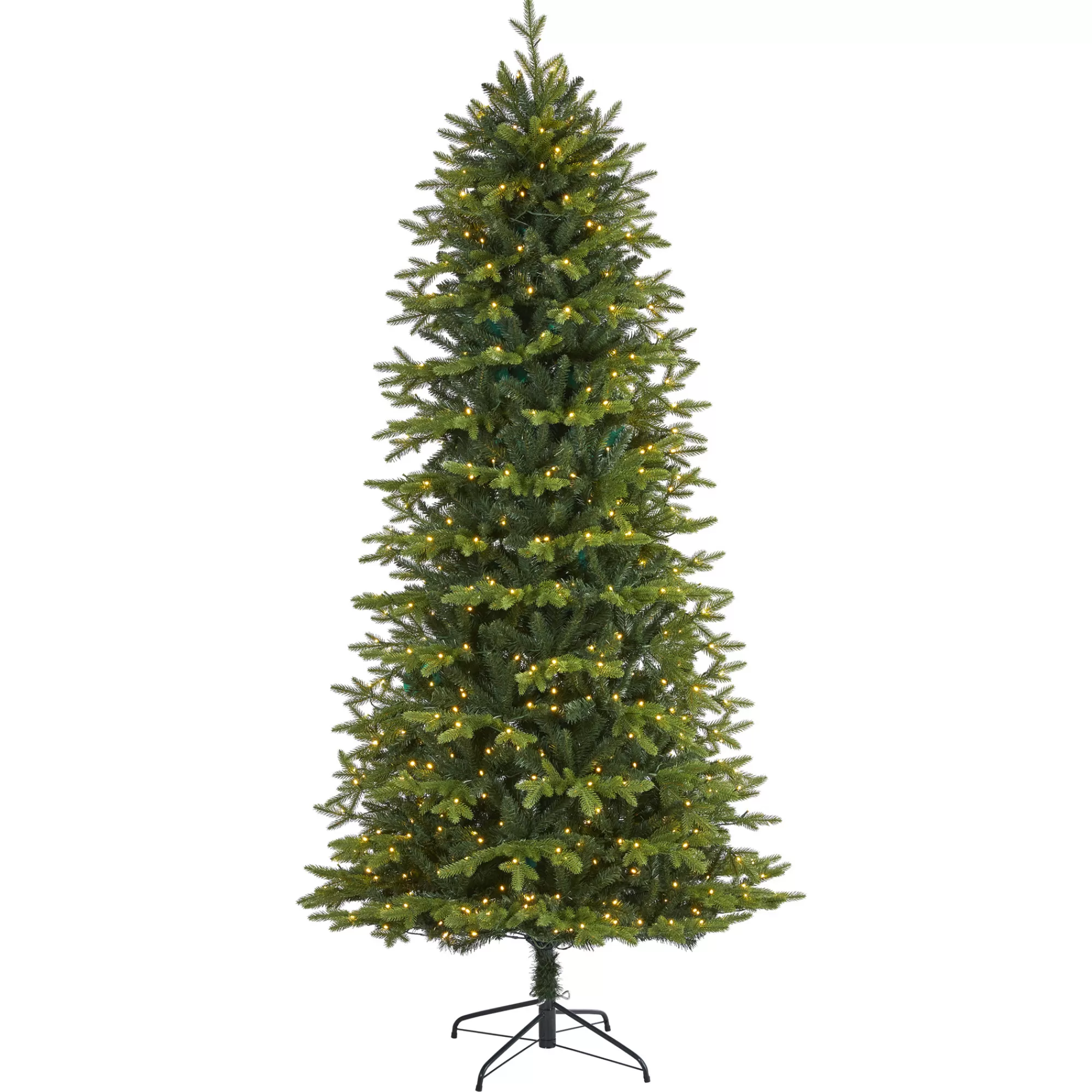 Nearly Natural 8' Belgium Fir Artificial Christmas Tree, Clear Led Lights< Colorful