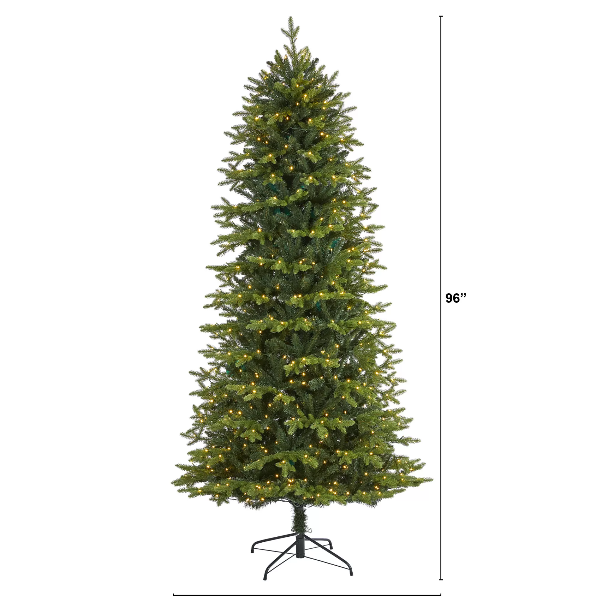 Nearly Natural 8' Belgium Fir Artificial Christmas Tree, Clear Led Lights< Colorful