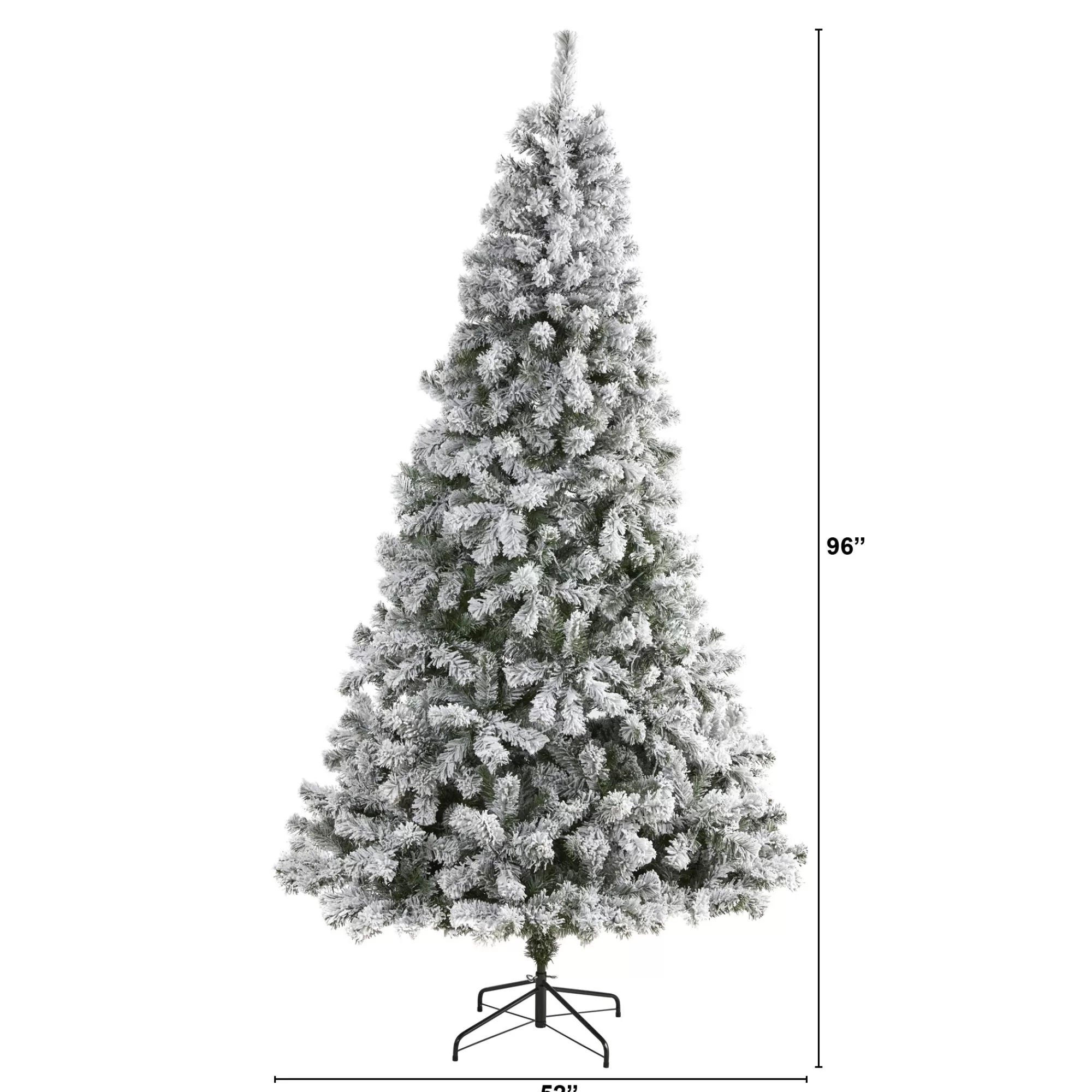 Nearly Natural 8' Flocked West Virginia Fir Artificial Christmas Tree, Unlit< Flocked