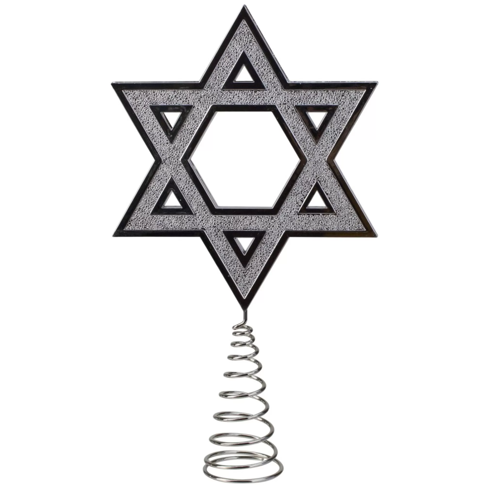 Kurt Adler Stars-9.5" Silver Star Of David Hanukkah Holiday Tree Topper