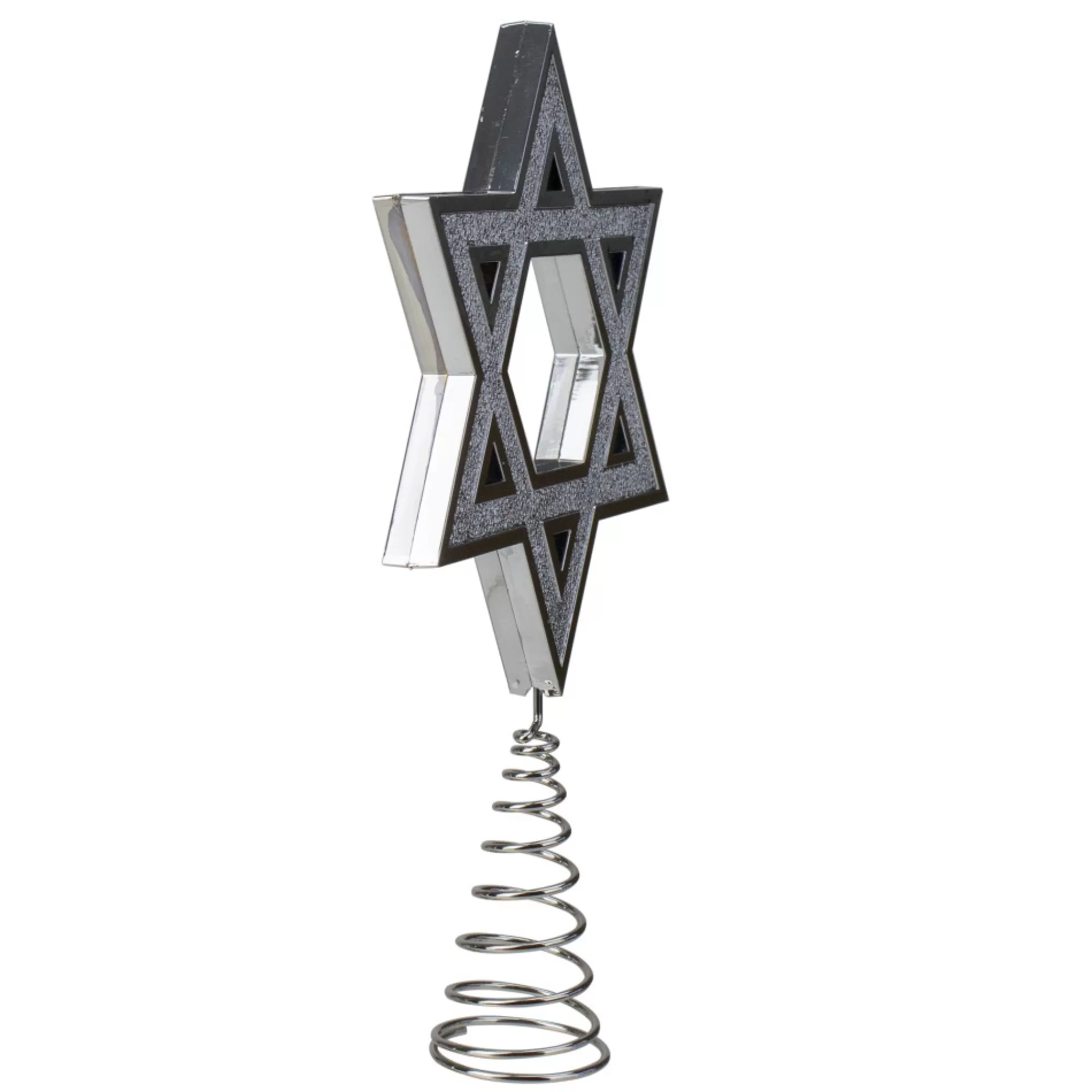 Kurt Adler Stars-9.5" Silver Star Of David Hanukkah Holiday Tree Topper