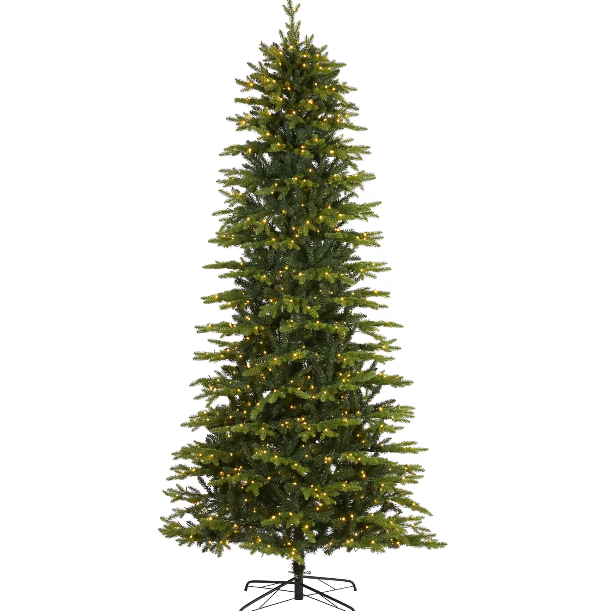 Nearly Natural 9' Belgium Fir Artificial Christmas Tree, Clear Led Lights< Colorful