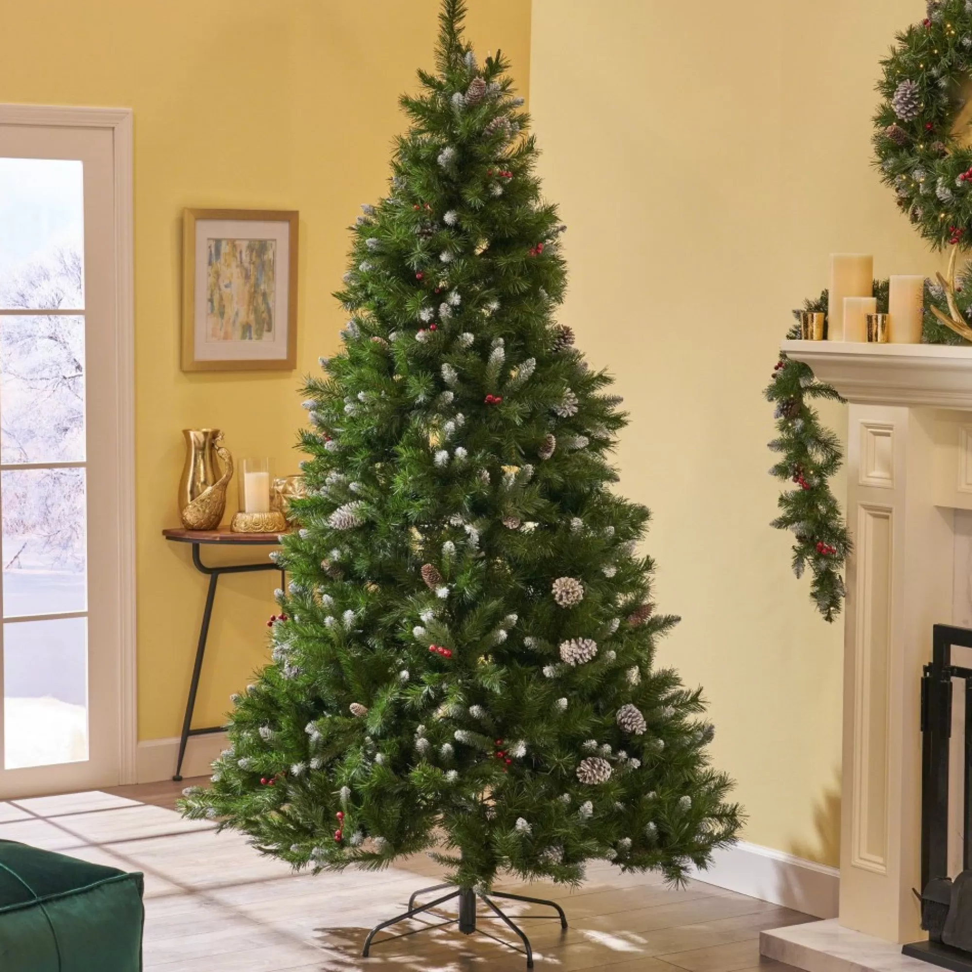 Contemporary Home Living Unlit-9' Medium Mixed Spruce Artificial Christmas Tree - Unlit