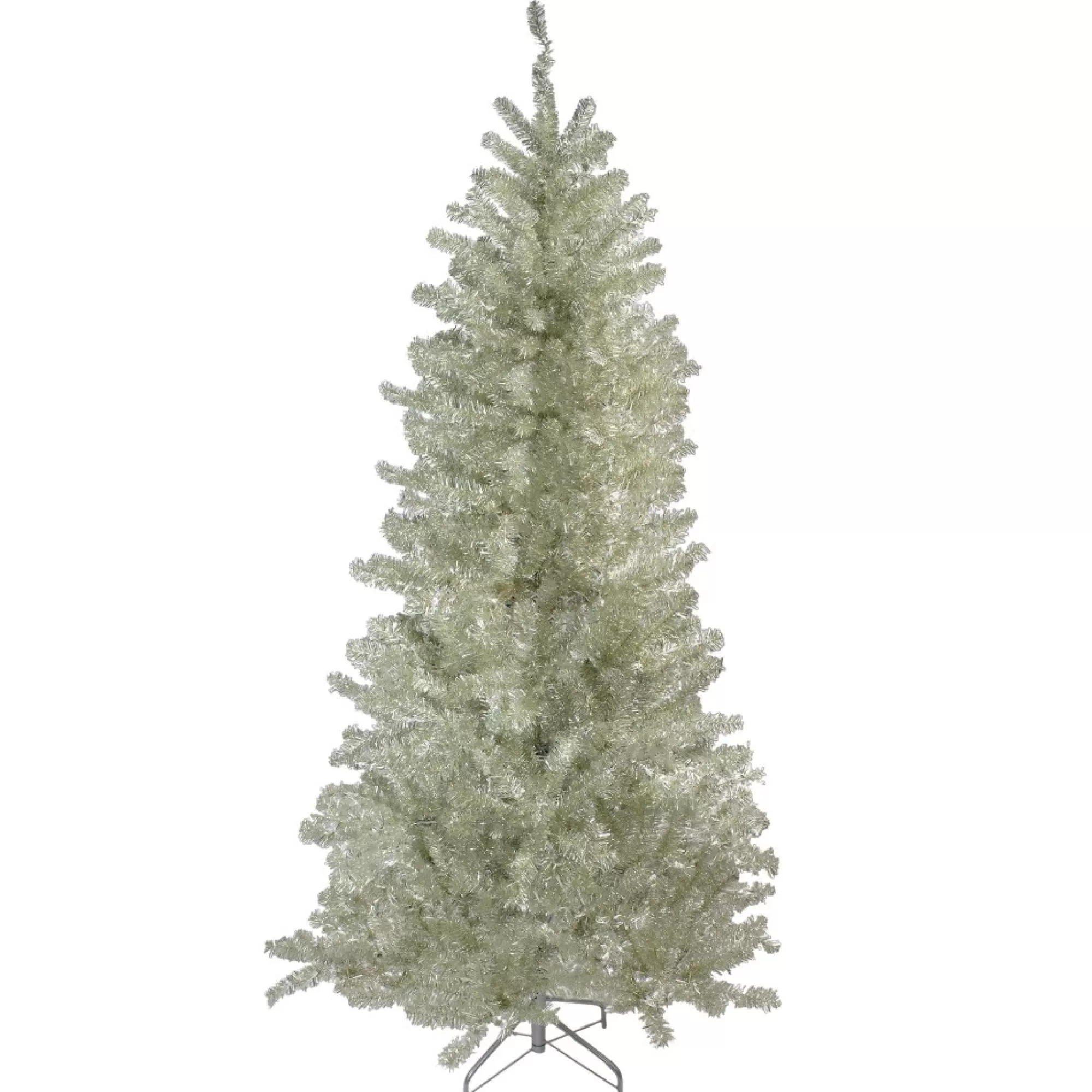 Northlight Unlit-9' Metallic Platinum Artificial Tinsel Christmas Tree - Unlit