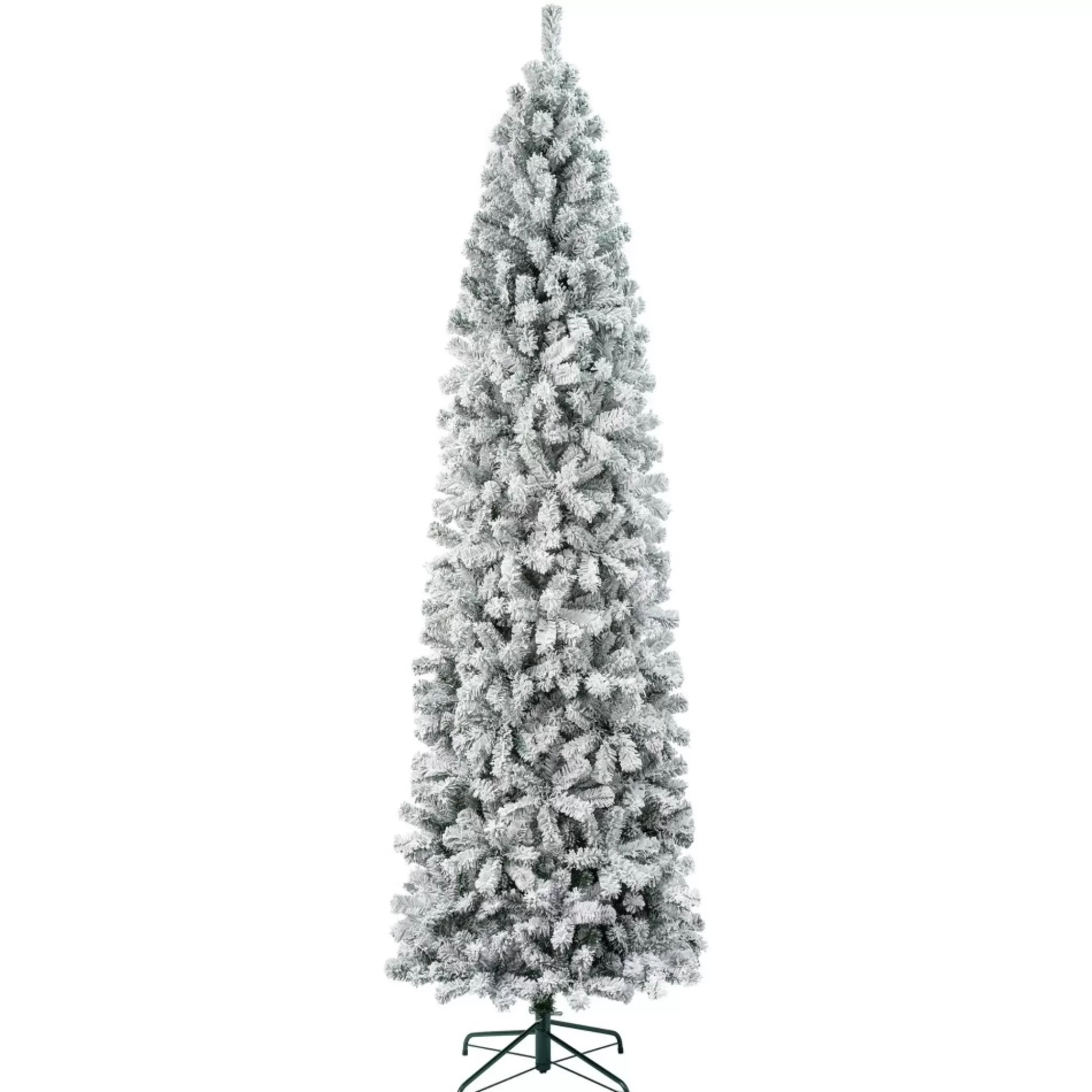 Christmas Central Unlit-9' Pencil Acacia Flocked Artificial Christmas Tree, Unlit