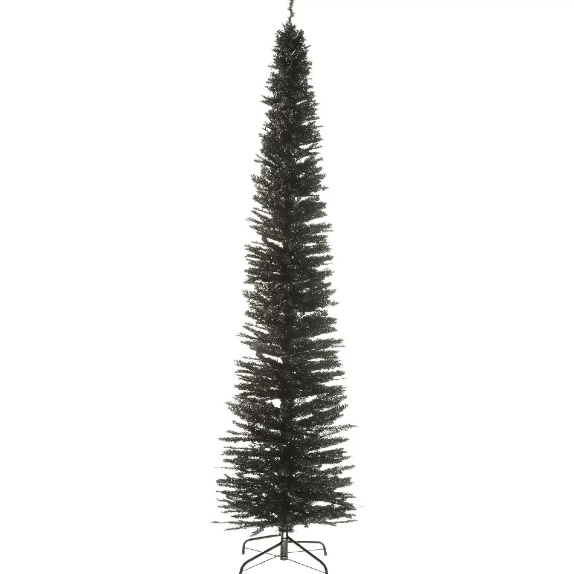 National Tree Unlit-9' Pencil Black Tinsel Artificial Christmas Tree - Unlit