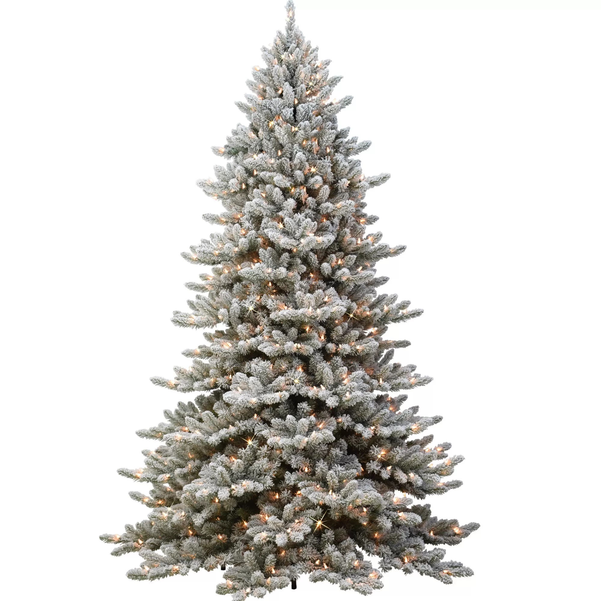 CC Christmas Decor 9' Pre-Lit Medium Flocked Artificial Christmas Tree, Clear Lights< Pre-Lit