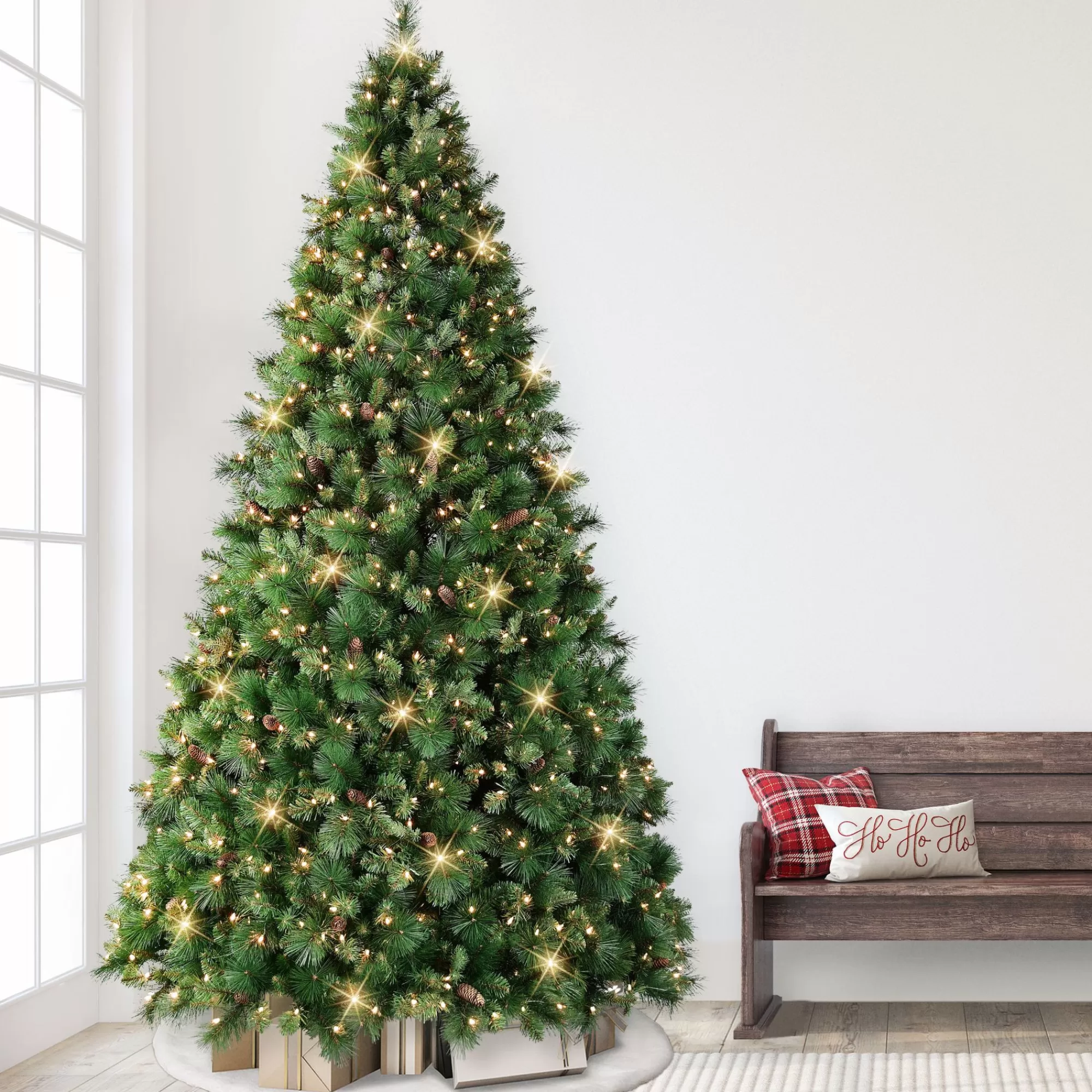 CC Christmas Decor 9' Pre-Lit Tradition Pine Artificial Christmas Tree, Clear Lights< Pre-Lit