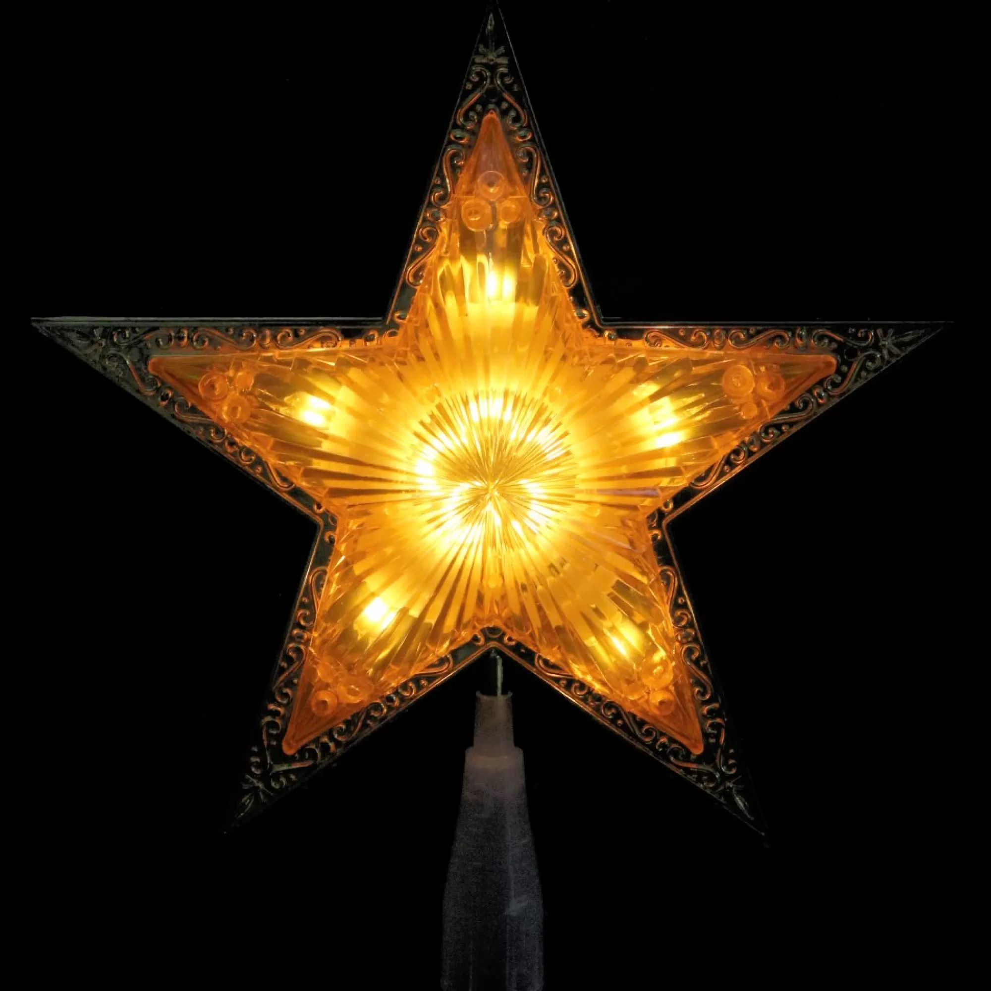 Northlight Stars-9"Lighted Gold Edged Christmas Star Tree Topper - Clear Lights