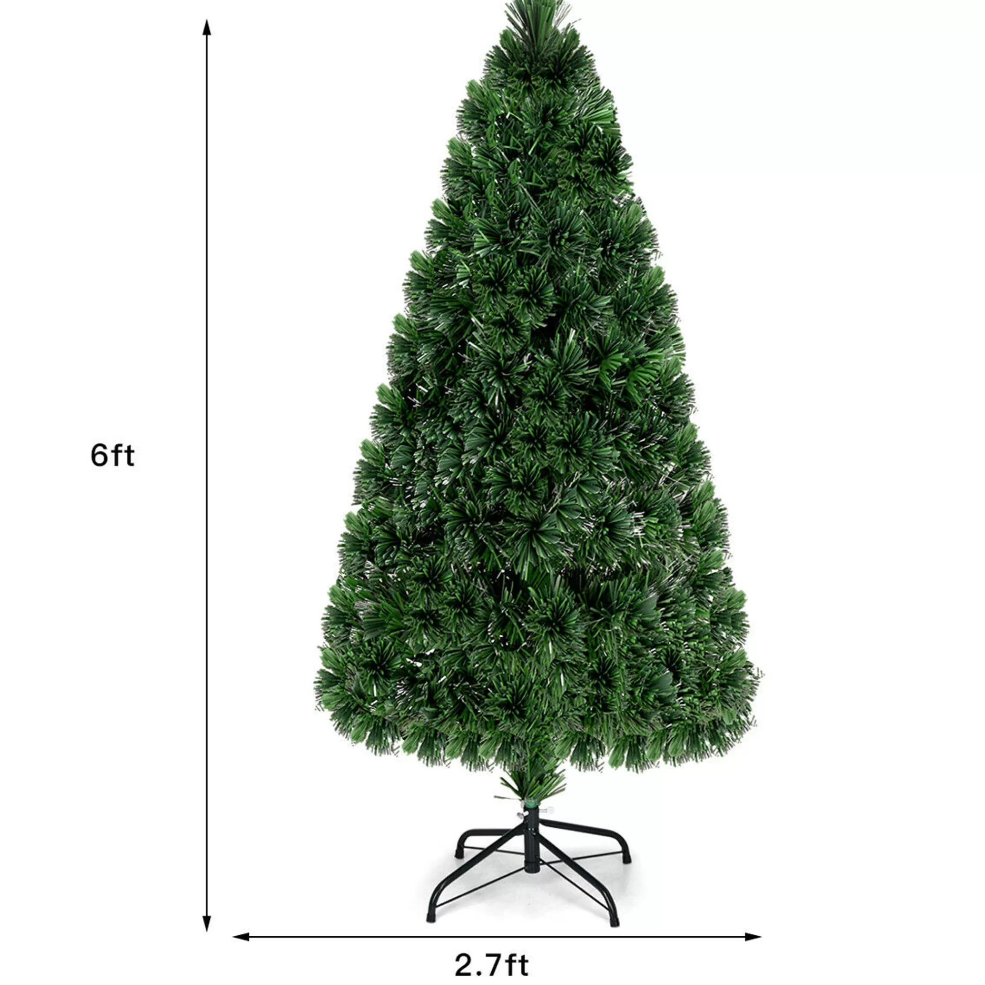 Costway Pre-Lit Fiber Optic Artificial Pvc Christmas Tree 6Ft< Pre-Lit