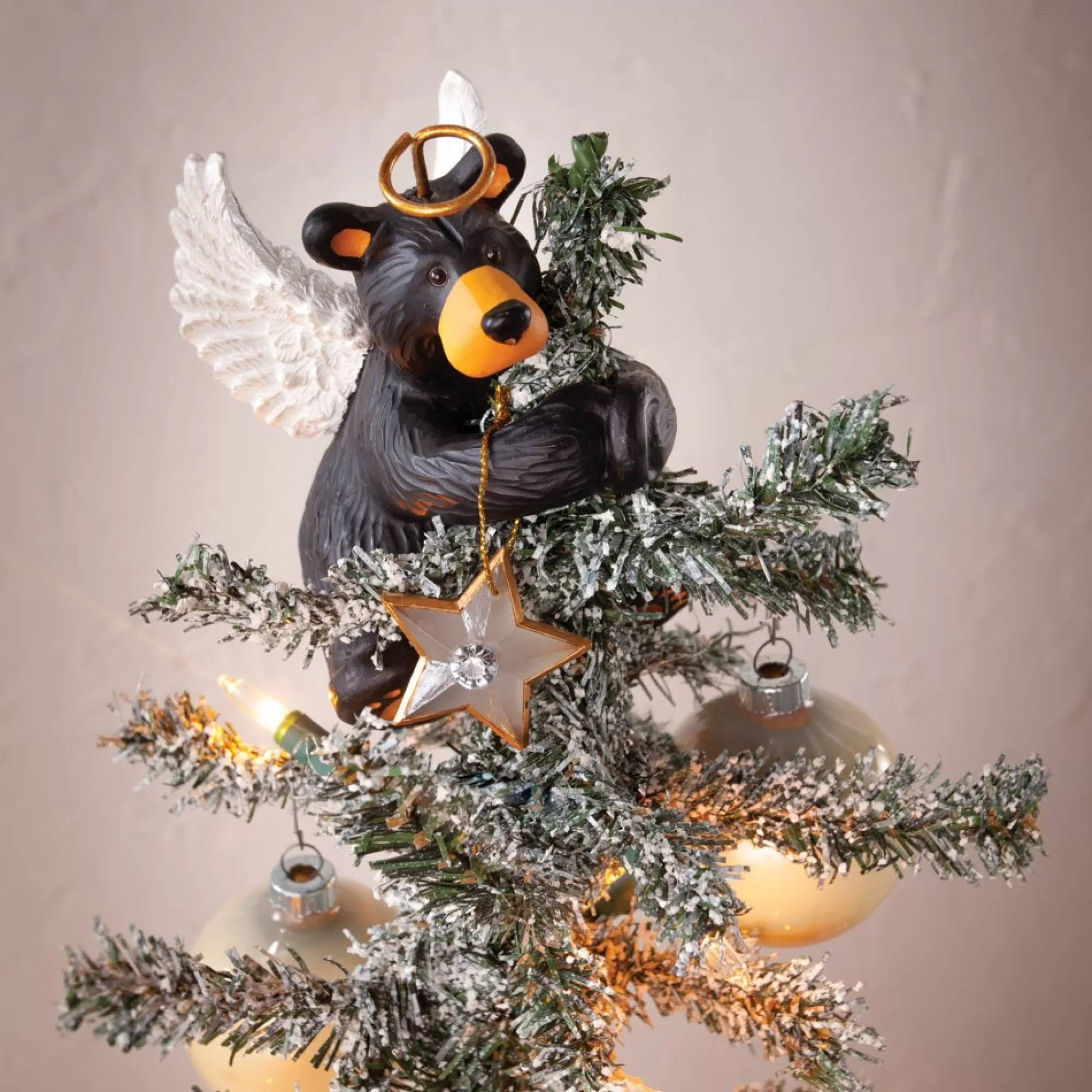 Demdaco Topiaries- Angel Bear Tree Topper