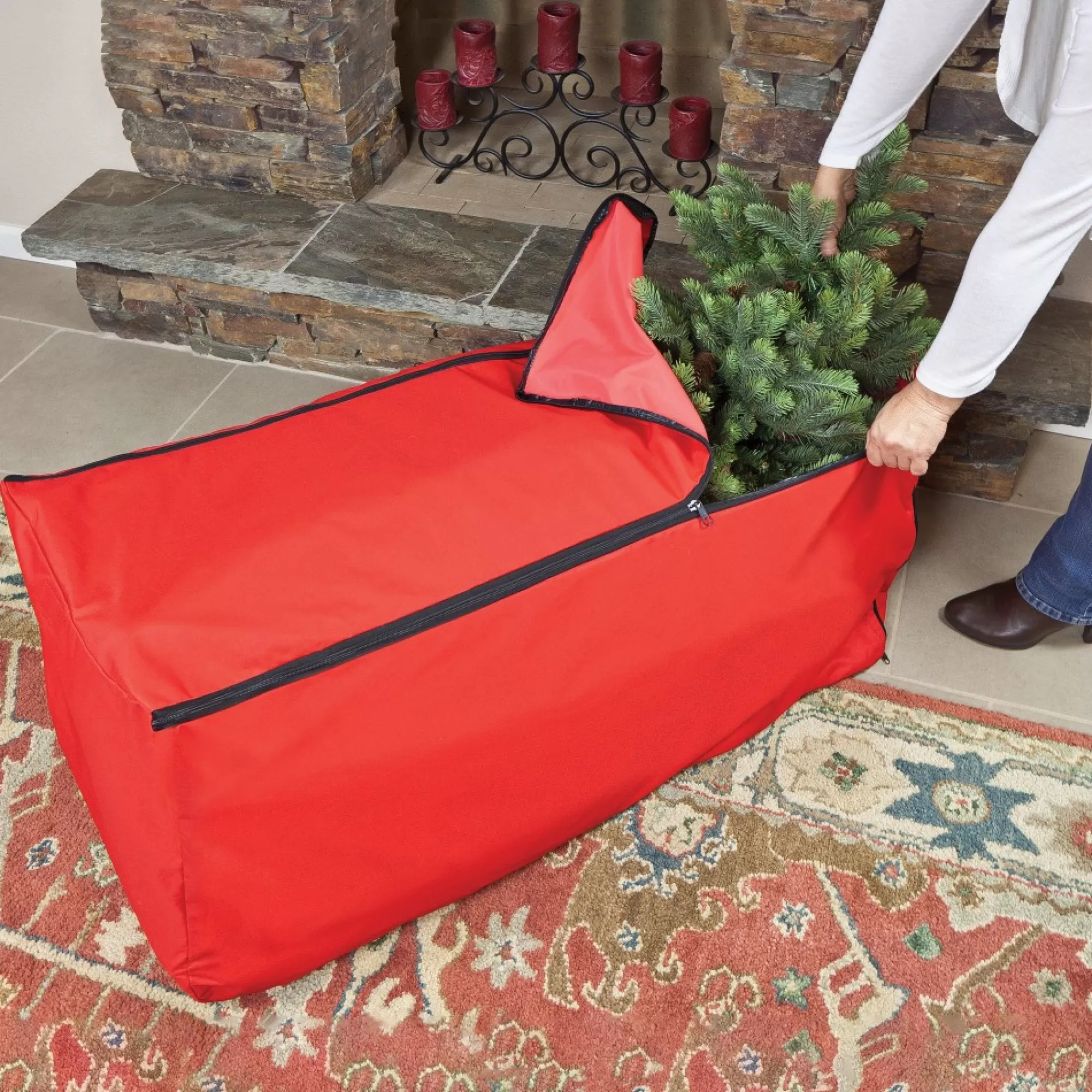 Northlight Tree Storage-Expandable Rolling Christmas Tree Bag For Trees 9-12Ft