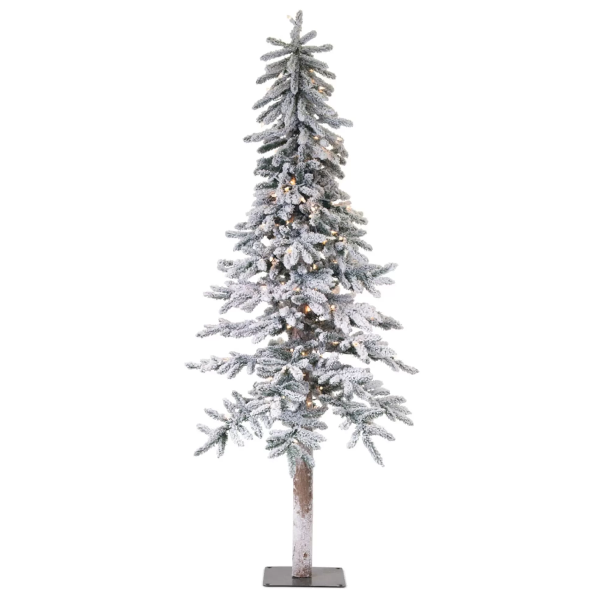 Melrose Flocked Alpine Tree 6'H Pvc/Metal< Pre-Lit