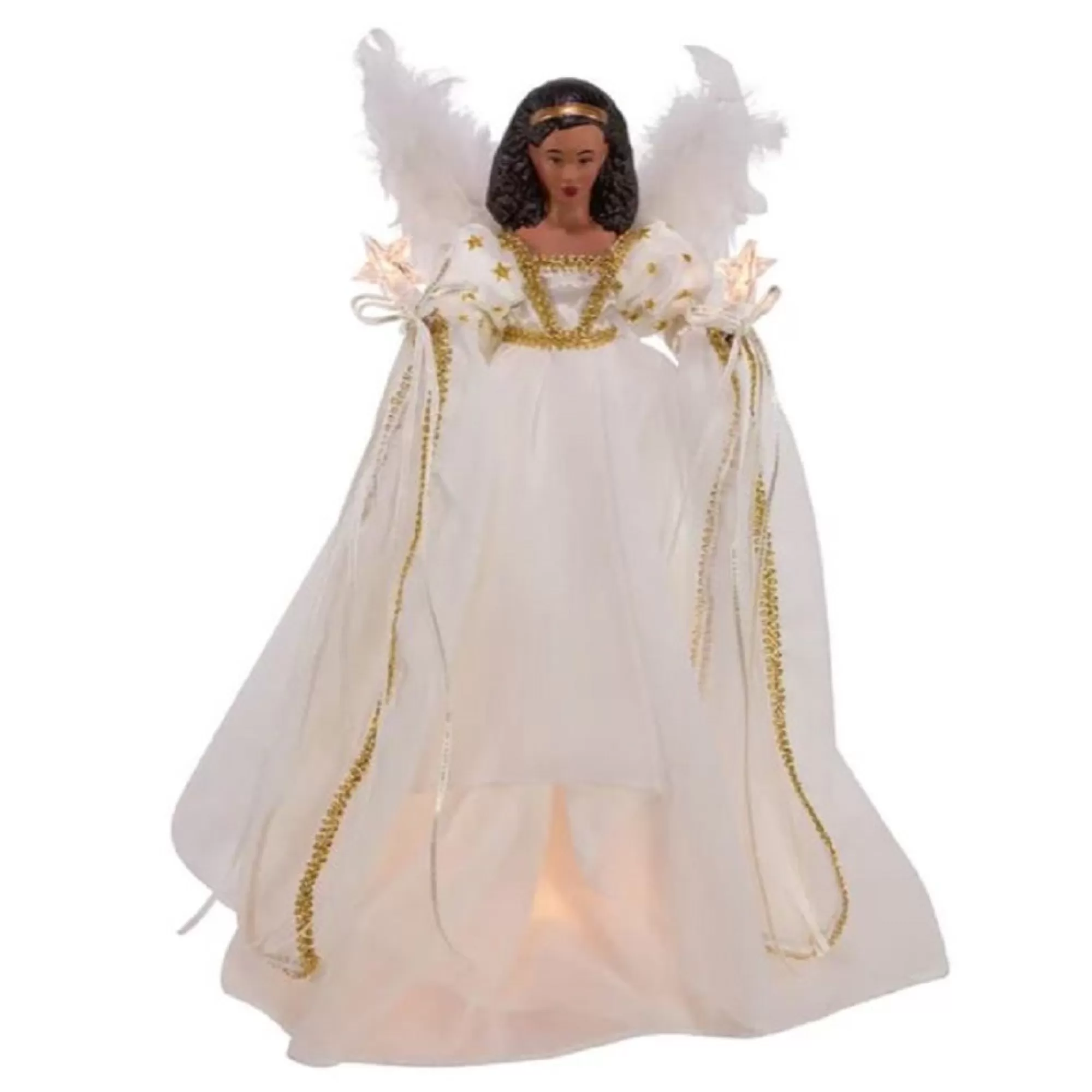 Kurt Adler Finials-Ivory And Gold Angel Christmas Tree Topper Ul2230