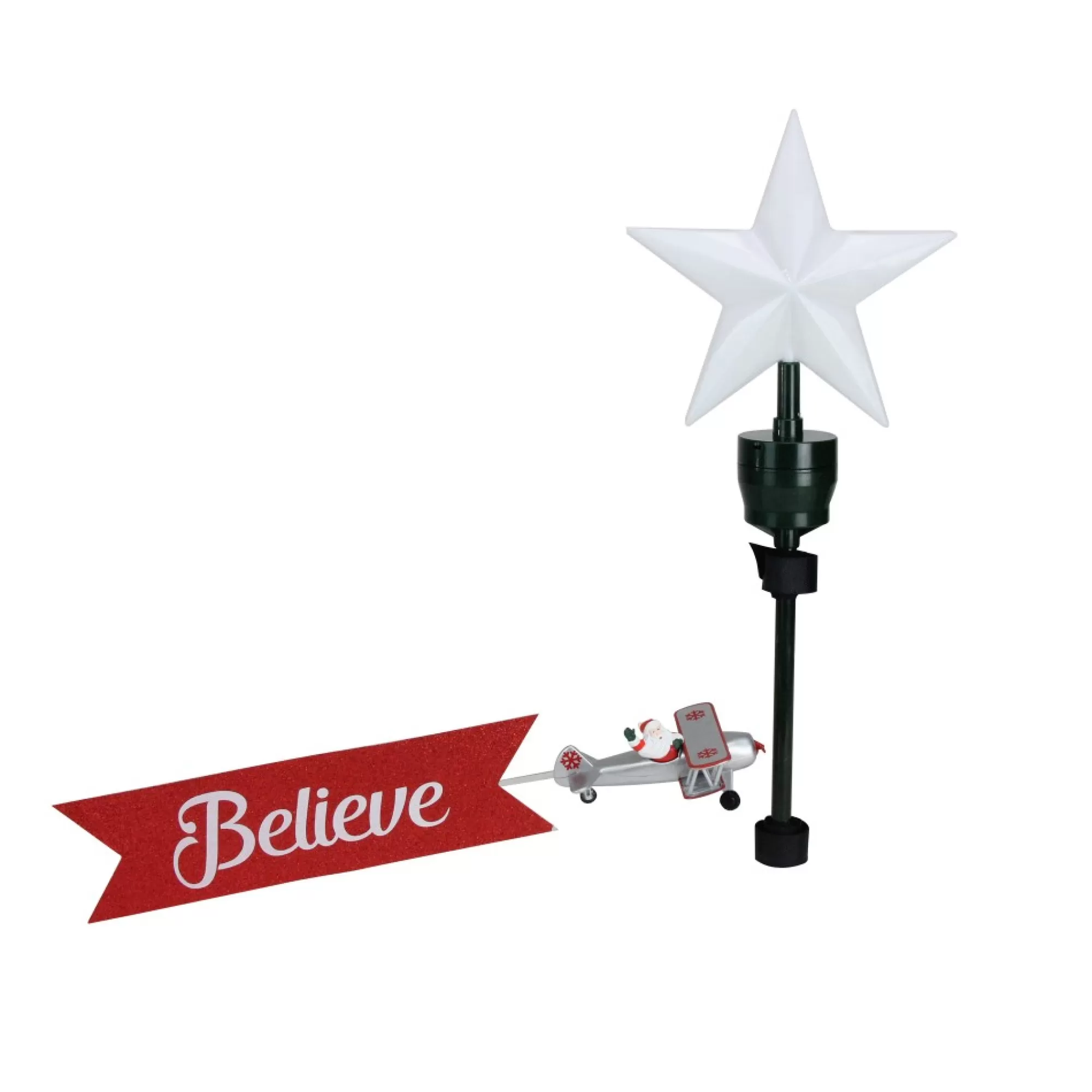 Mr. Christmas Santa Claus- Santa In Biplane Animated Tree Topper