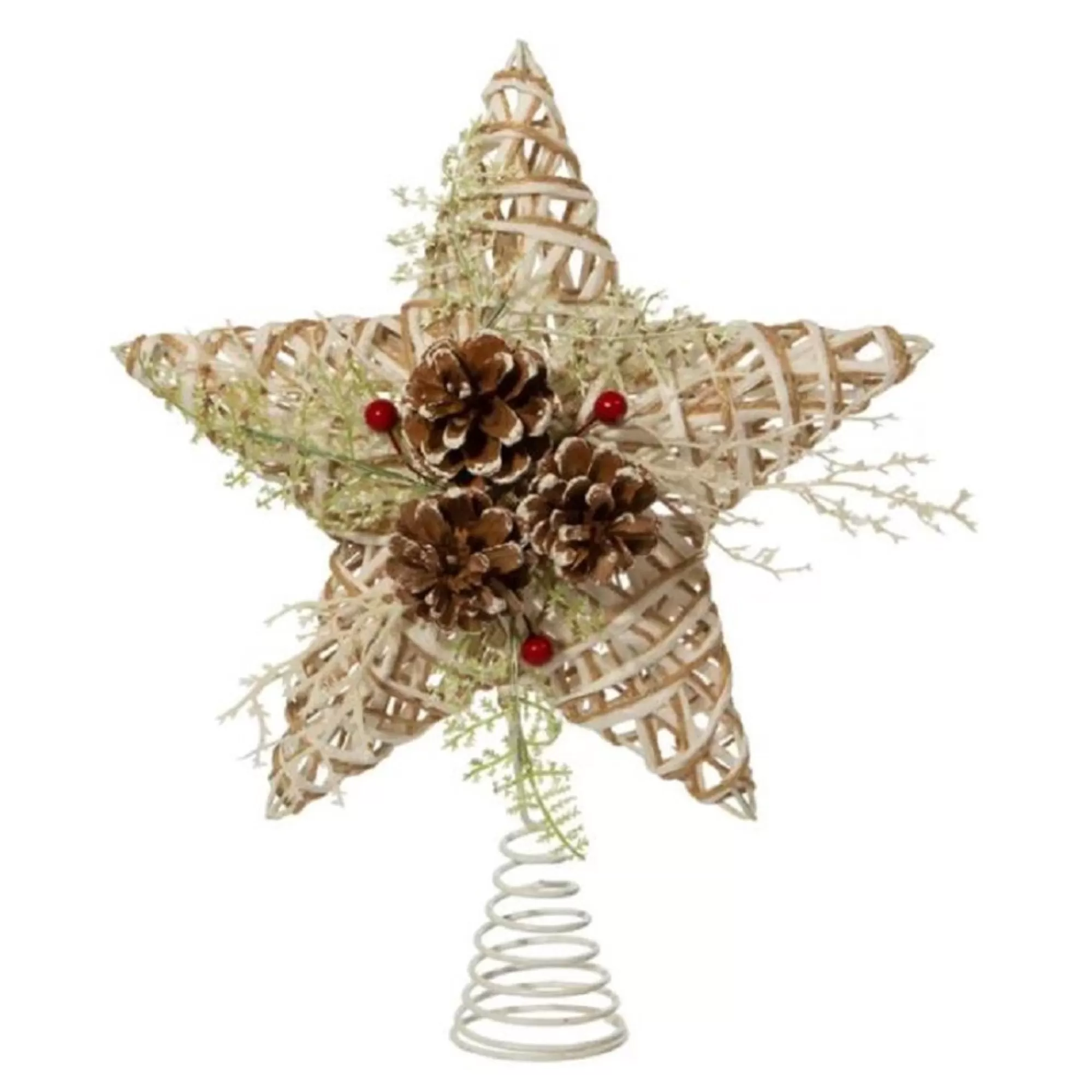 Kurt Adler Finials-Natural Christmas Star Tree Topper 12 Inch H4205