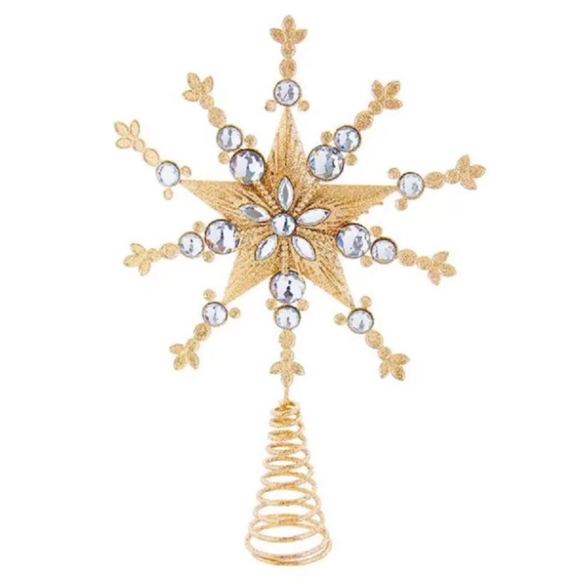 Kurt Adler Finials-Rose Gold Snowflake Christmas Tree Topper 13.2 Inch D3998