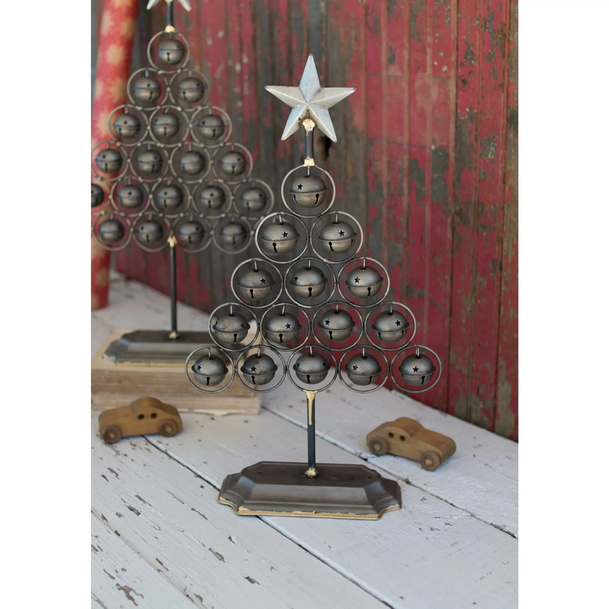 Contemporary Home Living Set Of 2 Brown And Gold Christmas Bell Trees< Commercial