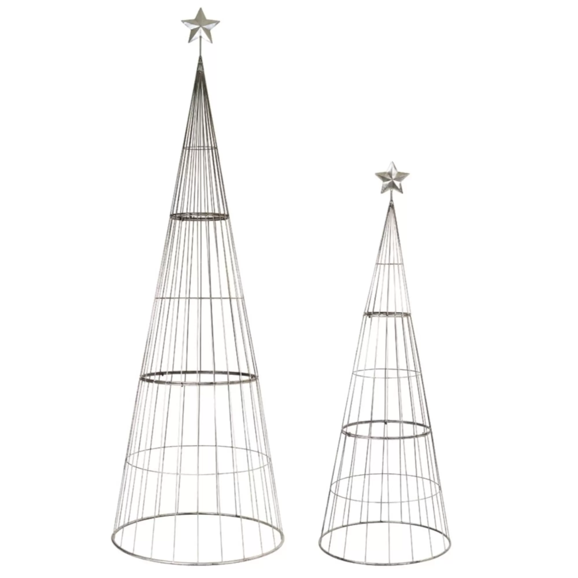 Melrose Unlit-Set Of 2 Gray Christmas Tree With Star 8'